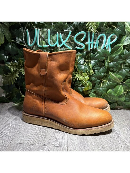 RED WING 866 PECOS Traction Tred Pull On Leather Work Boots Mens 12 B USA Brown main image 10